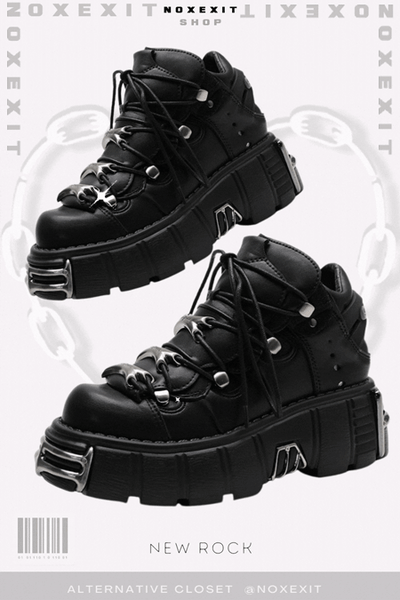 Wapenstilstand beweging Klokje BIKER BOOTS】platform black metal goth moto sneakers shoes – noxexit