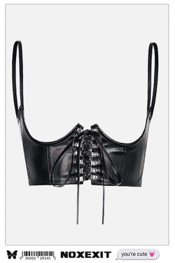 Black Lace Up Goth Aesthetic Leather Corset, Goth Aesthetic Shop