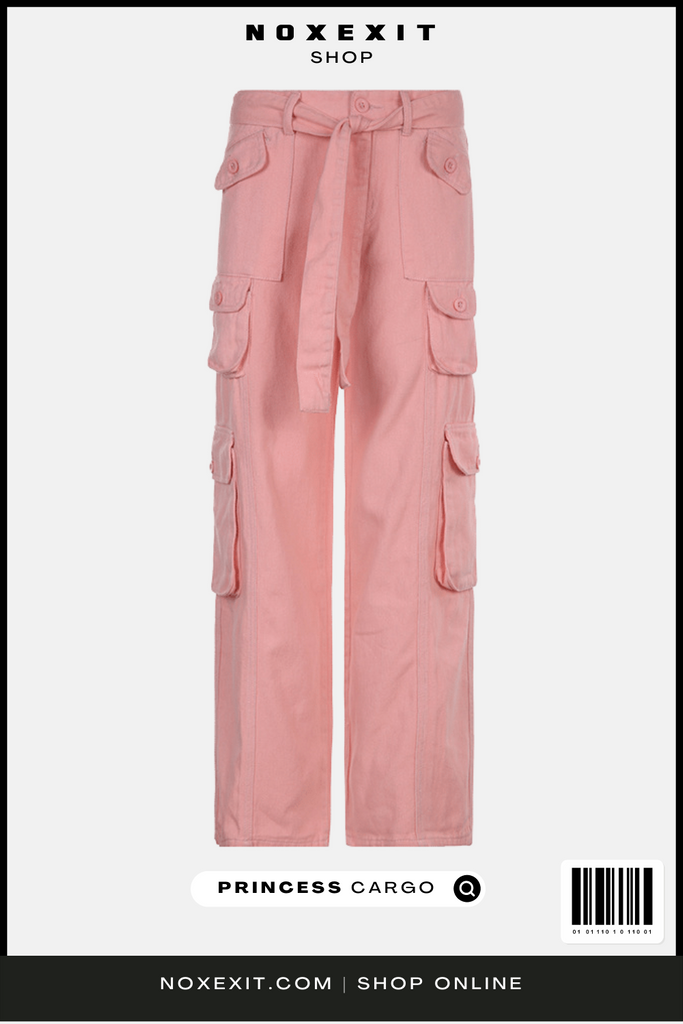 Pink princess y2k cargo pants | noxexit shop fairycore grunge fashion